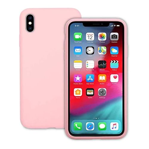 StraTG Pink Silicon Cover for iPhone XS Max - Slim and Protective Smartphone Case 