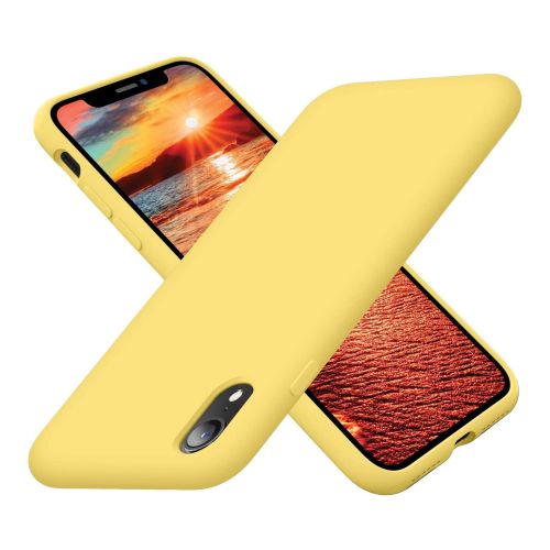 StraTG Yellow Silicon Cover for iPhone XR - Slim and Protective Smartphone Case 