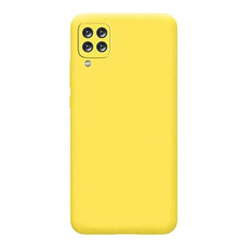 StraTG Yellow Silicon Cover for Samsung A12 / M12 / F12 - Slim and Protective Smartphone Case with Camera Protection