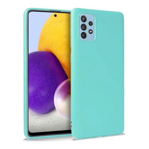 StraTG Turquoise Silicon Cover for Samsung A72 - Slim and Protective Smartphone Case 