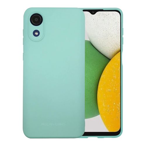 StraTG Turquoise Silicon Cover for Samsung A03 Core - Slim and Protective Smartphone Case with Camera Protection