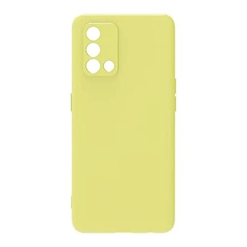 StraTG Light Yellow Silicon Cover for Oppo A74 / A95 4G / F19 - Slim and Protective Smartphone Case with Camera Protection