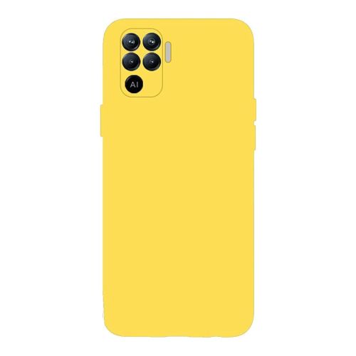 StraTG Yellow Silicon Cover for Oppo A94 / F19 Pro / Reno 5f / Reno 5 Lite - Slim and Protective Smartphone Case with Camera Protection