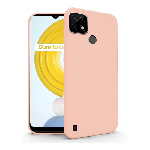 StraTG Pink Silicon Cover for Realme C21 - Slim and Protective Smartphone Case 