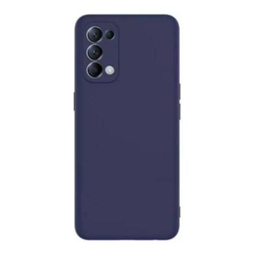 StraTG Dark Blue Silicon Cover for Oppo Reno 5 4G / Reno 5 5G - Slim and Protective Smartphone Case with Camera Protection