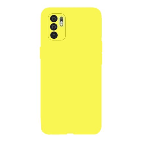 StraTG Yellow Silicon Cover for Oppo Reno 6 4G - Slim and Protective Smartphone Case with Camera Protection