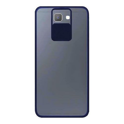 StraTG Clear and Dark Blue Case with Sliding Camera Protector for Samsung J7 Prime - Stylish and Protective Smartphone Case
