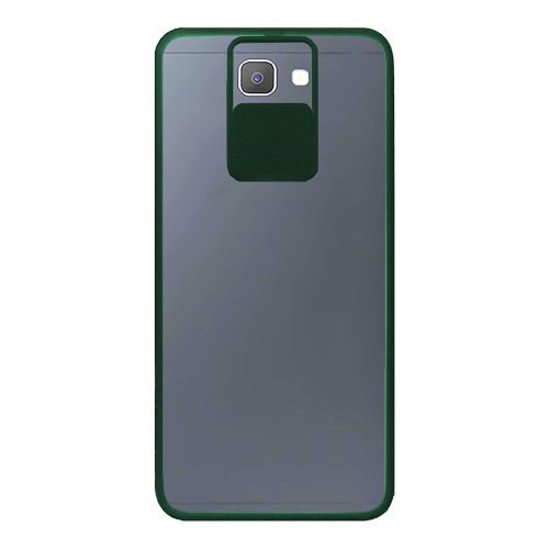 StraTG Clear and Dark Green Case with Sliding Camera Protector for Samsung J7 Prime - Stylish and Protective Smartphone Case