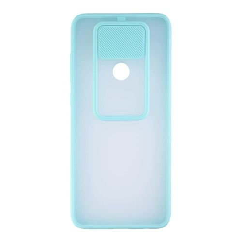 StraTG Clear and Turquoise Case with Sliding Camera Protector for Oppo F11 Pro - Stylish and Protective Smartphone Case