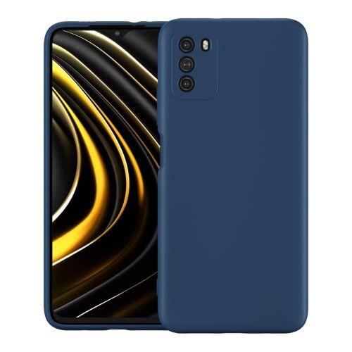 ستراتيجى جراب حماية سيليكون ازرق للمحمول Xiaomi Poco M3 مع حماية للكاميرا