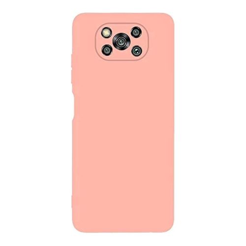StraTG Pink Silicon Cover for Xiaomi Poco X3 - Slim and Protective Smartphone Case with Camera Protection