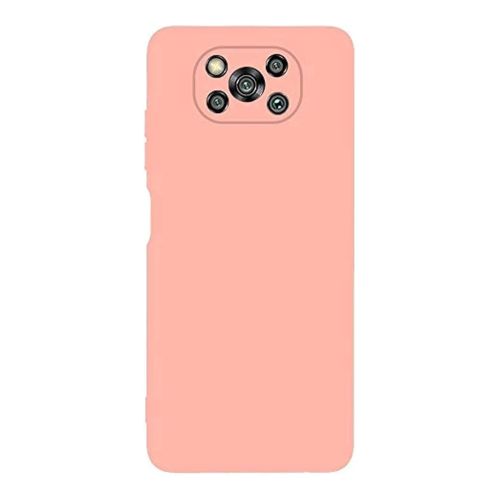 StraTG Pink Silicon Cover for Xiaomi Poco X3 - Slim and Protective Smartphone Case with Camera Protection