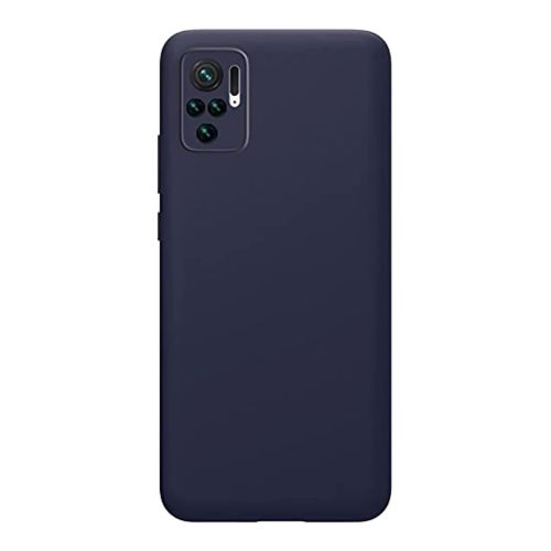 StraTG Dark Blue Silicon Cover for Xiaomi Redmi Note 10 / Note 10s - Slim and Protective Smartphone Case with Camera Protection