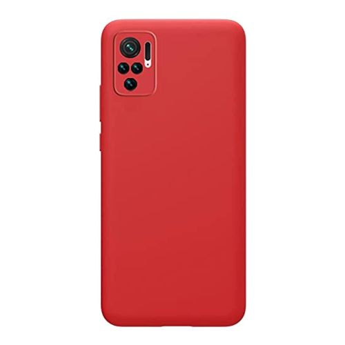 StraTG Red Silicon Cover for Xiaomi Redmi Note 10 / Note 10s - Slim and Protective Smartphone Case with Camera Protection