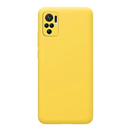 StraTG Yellow Silicon Cover for Xiaomi Redmi Note 10 / Note 10s - Slim and Protective Smartphone Case with Camera Protection