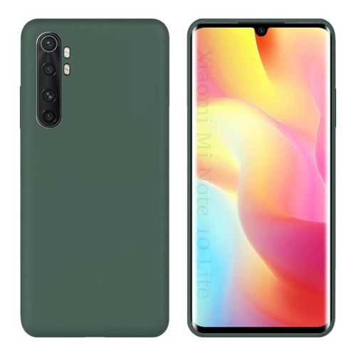 StraTG Dark Green Silicon Cover for Xiaomi Mi Note 10 Lite - Slim and Protective Smartphone Case 