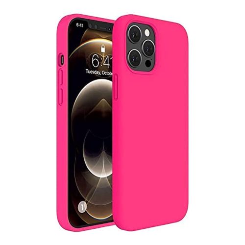 StraTG Bright hot Pink Silicon Cover for iPhone 13 Pro - Slim and Protective Smartphone Case 
