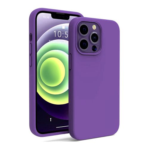 StraTG Bright Purple Silicon Cover for iPhone 13 Pro - Slim and Protective Smartphone Case 
