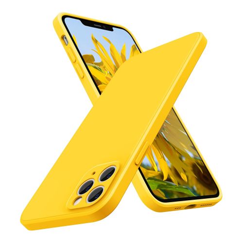 StraTG Yellow Silicon Cover for iPhone 11 Pro - Slim and Protective Smartphone Case with Camera Protection