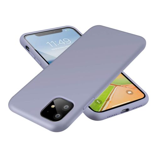 StraTG Lavender Grey Silicon Cover for iPhone 11 - Slim and Protective Smartphone Case 