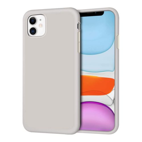 StraTG Beige Silicon Cover for iPhone 11 - Slim and Protective Smartphone Case 