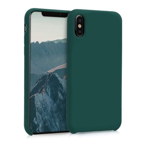 StraTG Dark Green Silicon Cover for iPhone X / XS - Slim and Protective Smartphone Case 