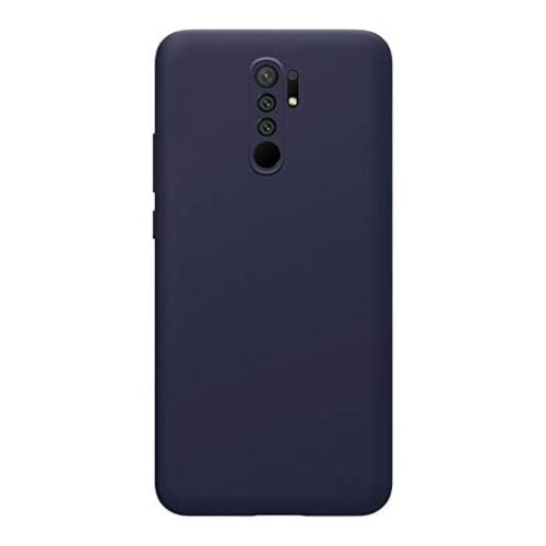 ستراتيجى جراب حماية سيليكون ازرق غامق للمحمول Xiaomi Redmi 9 مع حماية للكاميرا