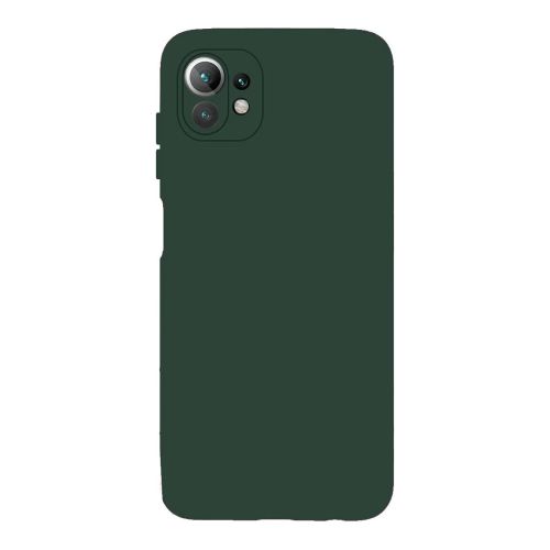 StraTG Dark Green Silicon Cover for Xiaomi Mi 11 Lite - Slim and Protective Smartphone Case with Camera Protection