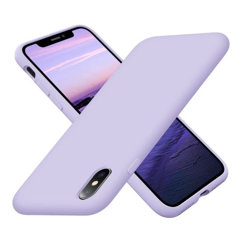 ستراتيجى جراب حماية سيليكون بنفسجى فاتح للمحمول iPhone XS Max