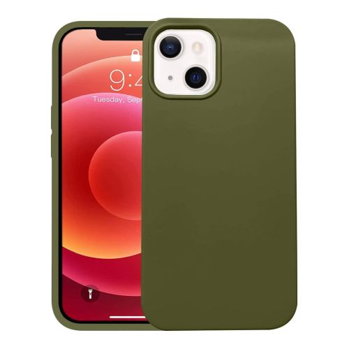 StraTG Khaki Silicon Cover for iPhone 13 - Slim and Protective Smartphone Case 