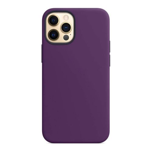 StraTG Dark Purple Silicon Cover for iPhone 12 Pro Max - Slim and Protective Smartphone Case 