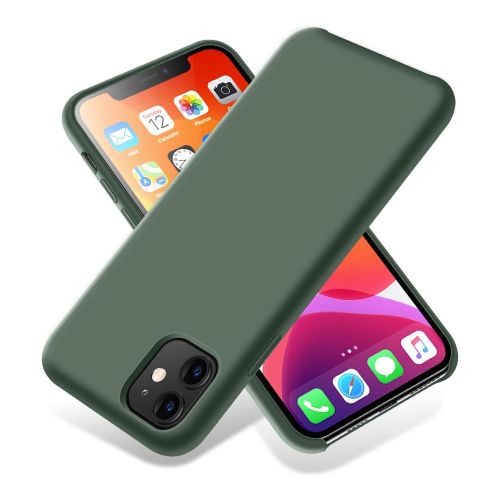StraTG Dark Khaki Green Silicon Cover for iPhone 11 - Slim and Protective Smartphone Case 