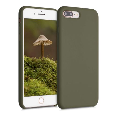 StraTG Dark khaki Silicon Cover for iPhone 7 Plus / 8 Plus - Slim and Protective Smartphone Case 