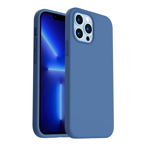 StraTG Light petrol Blue Silicon Cover for iPhone 13 Pro - Slim and Protective Smartphone Case 