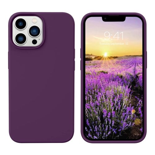 StraTG Dark Purple Silicon Cover for iPhone 13 Pro Max - Slim and Protective Smartphone Case 