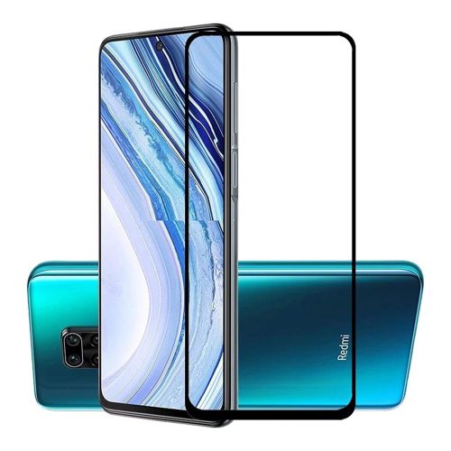 ستراتيجى اسكرينة حماية شاشة موبايل Xiaomi Redmi Note 9S / Note 9 Pro / Note 9 Pro Max / Poco X3 - زجاج - احمى شاشة جوالك - أطار أسود