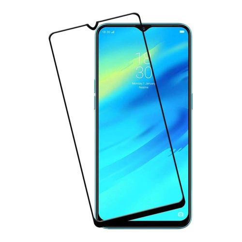 StraTG Oppo Realme 5 Glass Screen Protector - Crystal Clear Protection for Your Smartphone Display - Black Frame