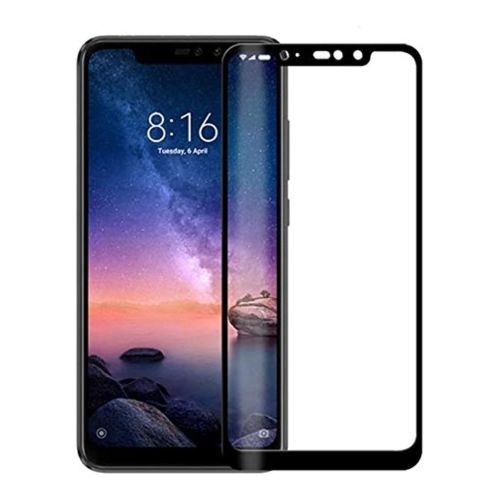 ستراتيجى اسكرينة حماية شاشة موبايل Xiaomi Redmi Note 6 Pro - زجاج - احمى شاشة جوالك - أطار أسود