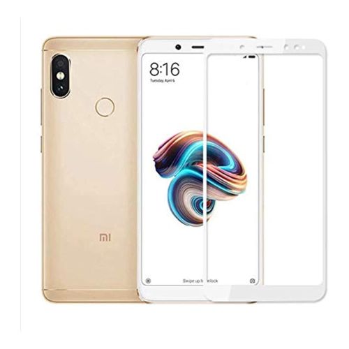 ستراتيجى اسكرينة حماية شاشة موبايل Xiaomi Redmi Note 5 Pro - زجاج - احمى شاشة جوالك - اطار ابيض