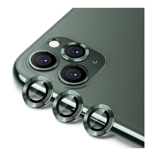 StraTG iPhone 11 Pro / 11 Pro Max / 12 Pro / 12 Pro Max Separate Camera Lens Protectors - Premium Tempered Glass to Protect Your Camera Lenses - Dark Green