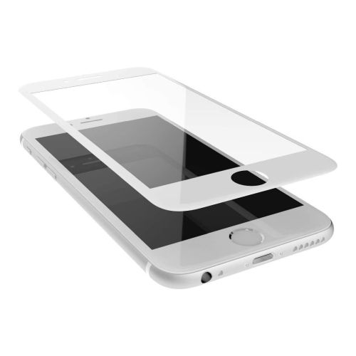 ستراتيجى اسكرينة حماية شاشة موبايل iPhone 6 / 6S / 7 / 8 / SE 2020 / SE 2022 - سيراميك - احمى شاشة جوالك - اطار ابيض