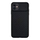 StraTG Black Case with Sliding Camera Protector for iPhone 11 - Stylish and Protective Smartphone Case