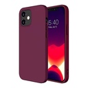 StraTG Wine Red Silicon Cover for iPhone 12 Mini - Slim and Protective Smartphone Case 