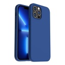 StraTG Navy Blue Silicon Cover for iPhone 13 Pro - Slim and Protective Smartphone Case 