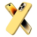 StraTG Yellow Silicon Cover for iPhone 14 Pro - Slim and Protective Smartphone Case 