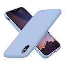 ستراتيجى جراب حماية سيليكون ازرق فاتح للمحمول iPhone X / Xs