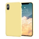 StraTG Light Yellow Silicon Cover for iPhone X / Xs - Slim and Protective Smartphone Case 