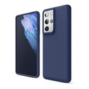 StraTG Navy Blue Silicon Cover for Samsung S21 Ultra - Slim and Protective Smartphone Case 