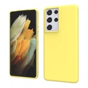 StraTG Yellow Silicon Cover for Samsung S21 Ultra - Slim and Protective Smartphone Case 