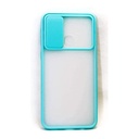 StraTG Clear and Turquoise Case with Sliding Camera Protector for Samsung A11 / M11 - Stylish and Protective Smartphone Case